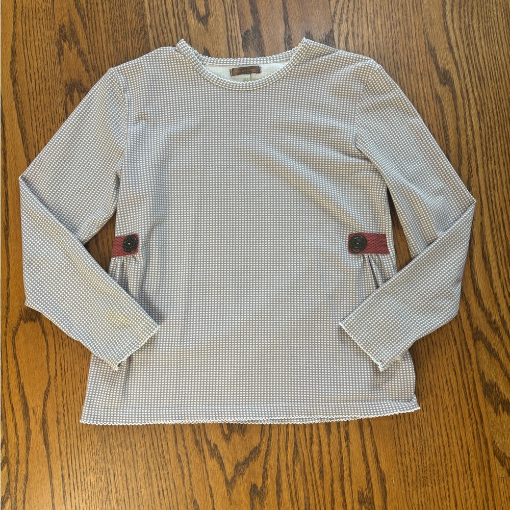 Matilda Jane long sleeved shirt, You & Me sz 12 brown polka dot